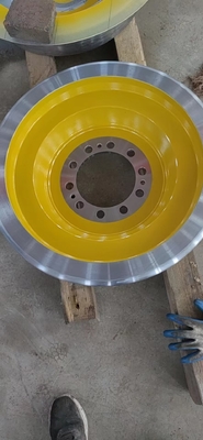 Schienen-LKW-Anhängerräder Durchmessers 640mm en 10204 mit gelber malender Farbe