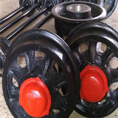 OEM Railway Wheel Set , Truck Railroad Wheels Cast Iron Material 350mm 300mm Size